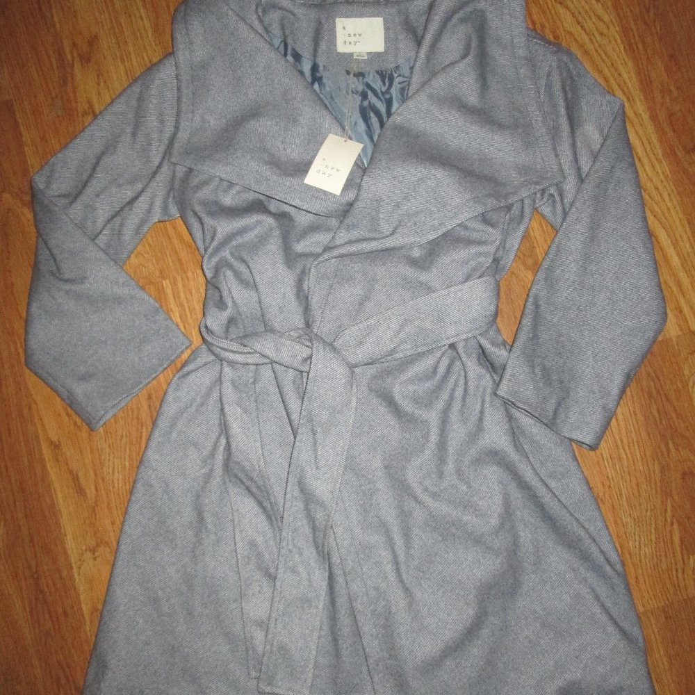Womens A NEW DAY BEAUTIFUL LINED WINTER BELTED WRAP COAT JACKET sz S Sm NEW!